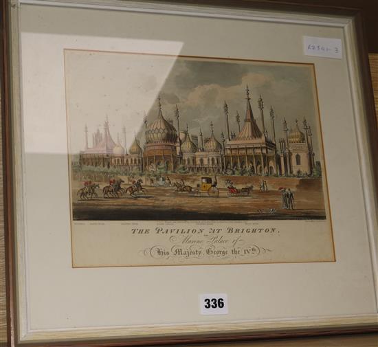 After J. Cordwell, aquatint, The Pavilion at Brighton, 23 x 30cm
